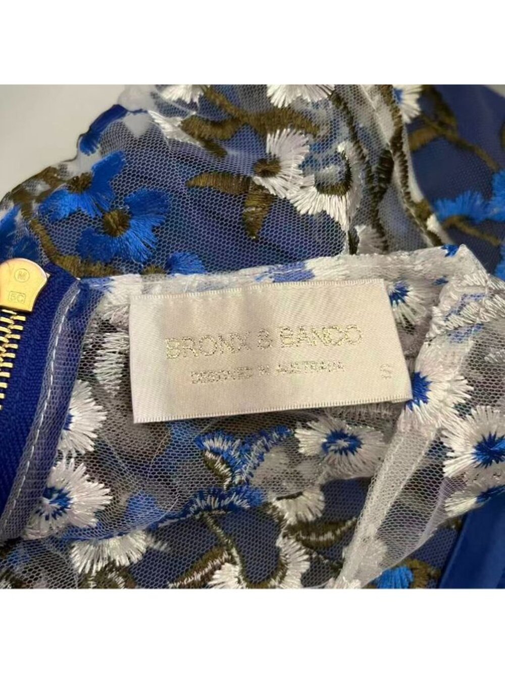 Bronx and Banco Blue Floral Embroidered Mini Dress - Picture 11 of 13